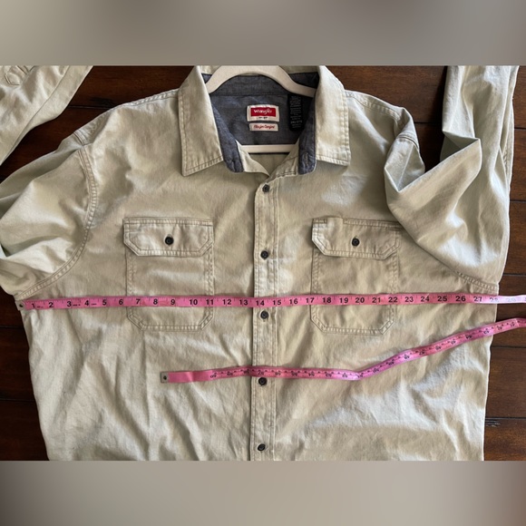 Wrangler Flex For Comfort Beige Button Down Work Shirt Men’s 2XL - Picture 4 of 8